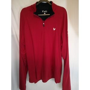 F&G Mens Red Long Sleeve Quarter Zip Pullover Sanderson Farms Championship XL